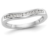 1/5 Carat (ctw H-I, I1-I2) Diamond Channel Set Wedding Band Ring in 14K White Gold